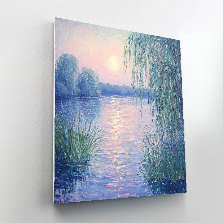 Monet Inspired Serenity At Sunset Number painting
