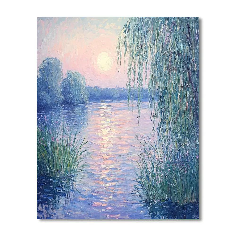 Monet Inspired Serenity At Sunset Number painting