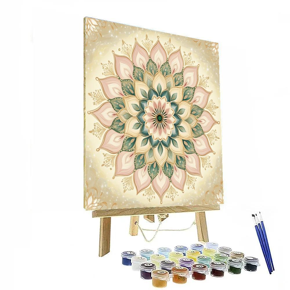 Alphonse Mucha Inspired Celestial Floral Mandala Number painting