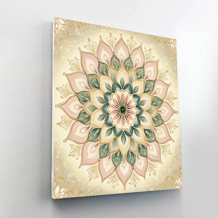 Alphonse Mucha Inspired Celestial Floral Mandala Number painting
