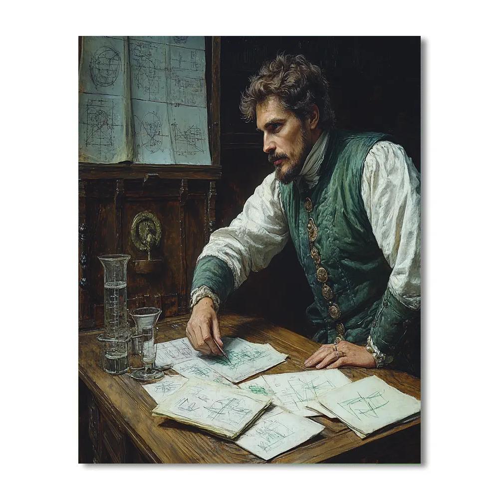 Leonardo Da Vinci Inspired Inventors Study DIY paint by numbers