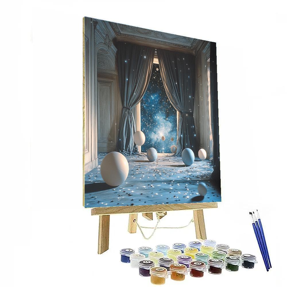 Magritte Inspired Window To The Stars paint by number