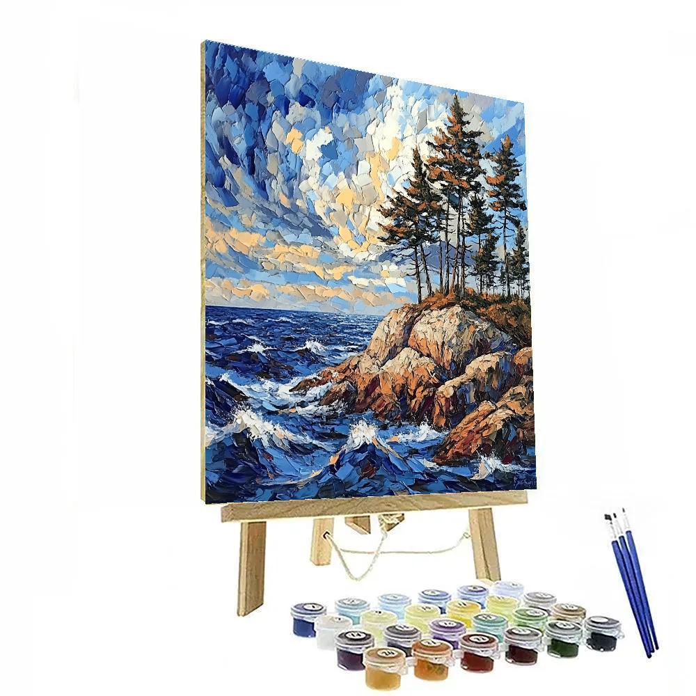 Arthur Lismer Inspired Windswept Pines On Georgian Bay Island Numbered painting kits