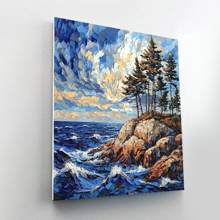 Arthur Lismer Inspired Windswept Pines On Georgian Bay Island Numbered painting kits