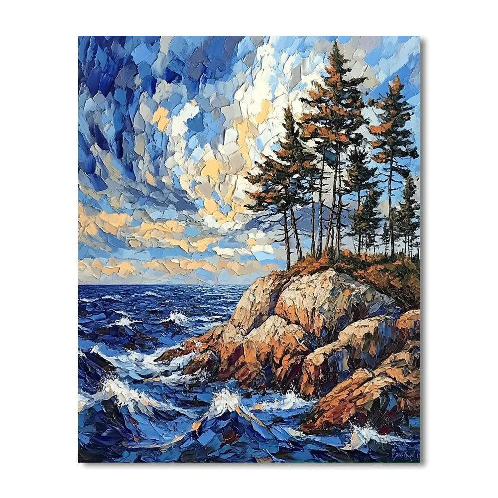Arthur Lismer Inspired Windswept Pines On Georgian Bay Island Numbered painting kits