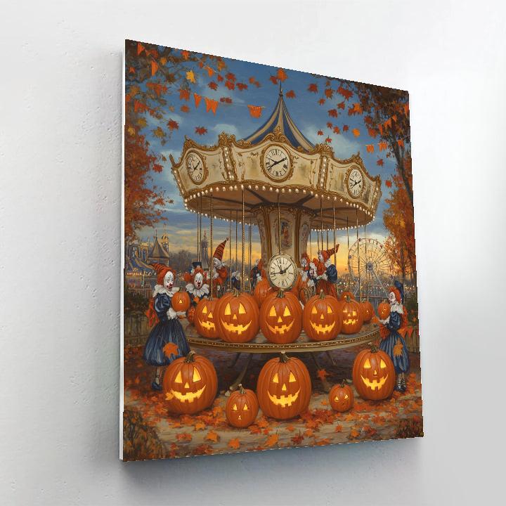 Carnival Of Clockface Pumpkins Painting by numbers kit