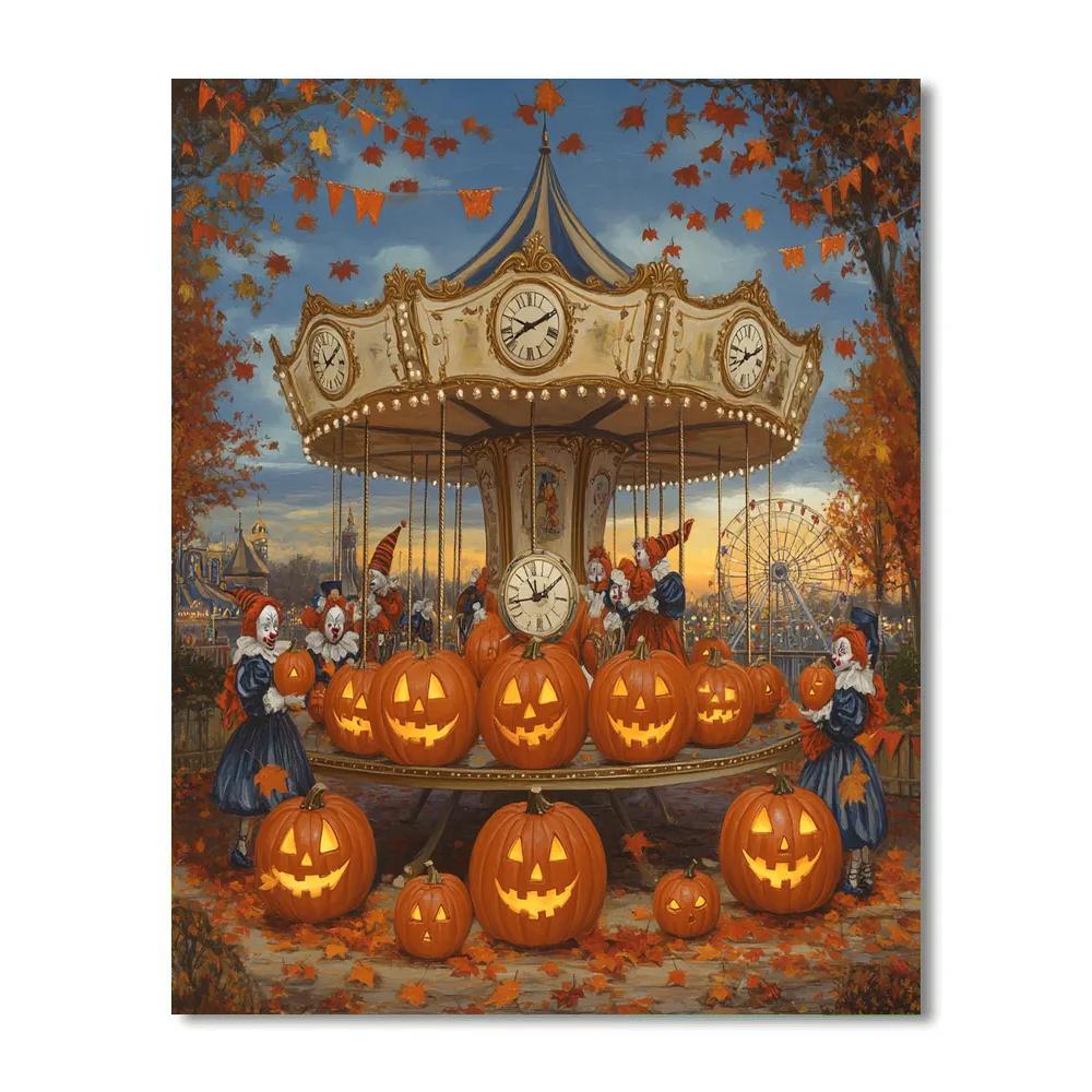 Carnival Of Clockface Pumpkins Painting by numbers kit