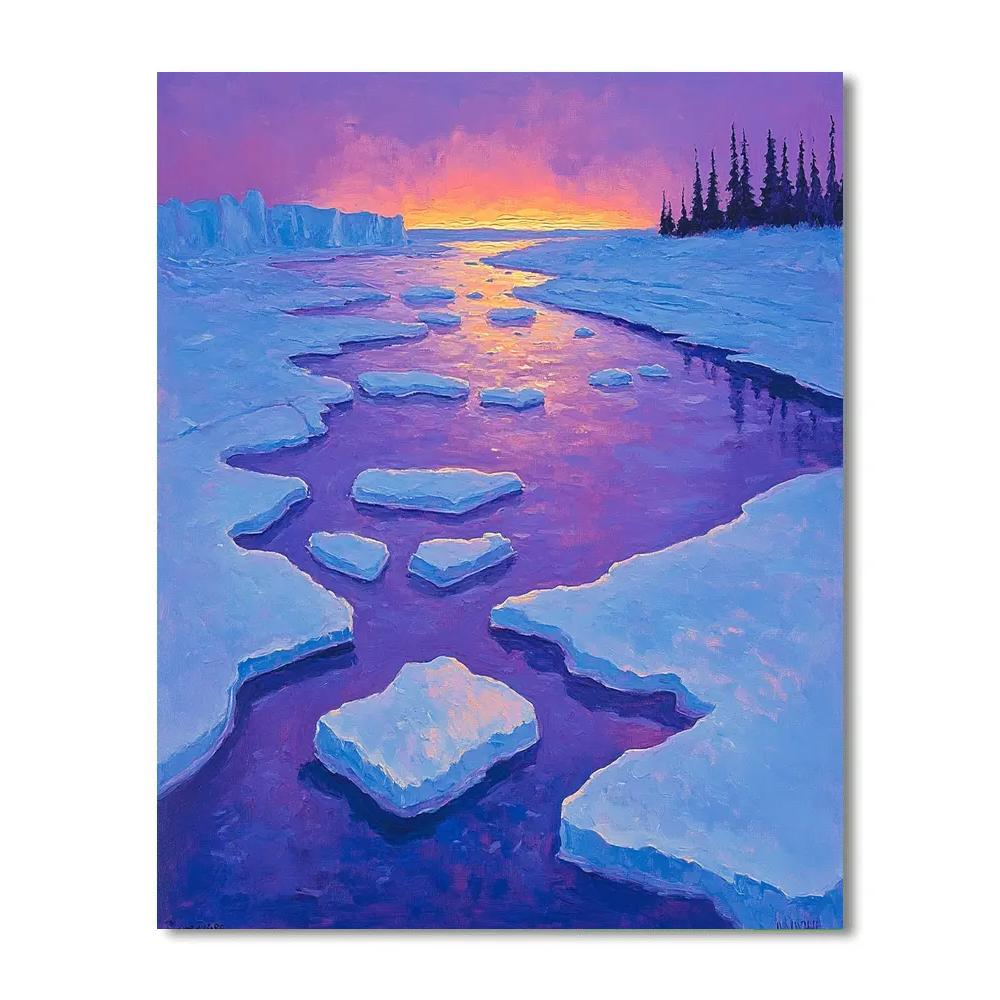 A.Y. Jackson Inspired Arctic Ice Symphony Number painting