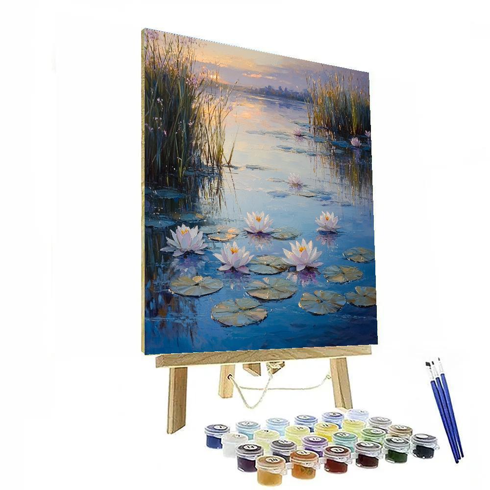 Claude Monet Inspired Waterlily Dawn Veil Number painting