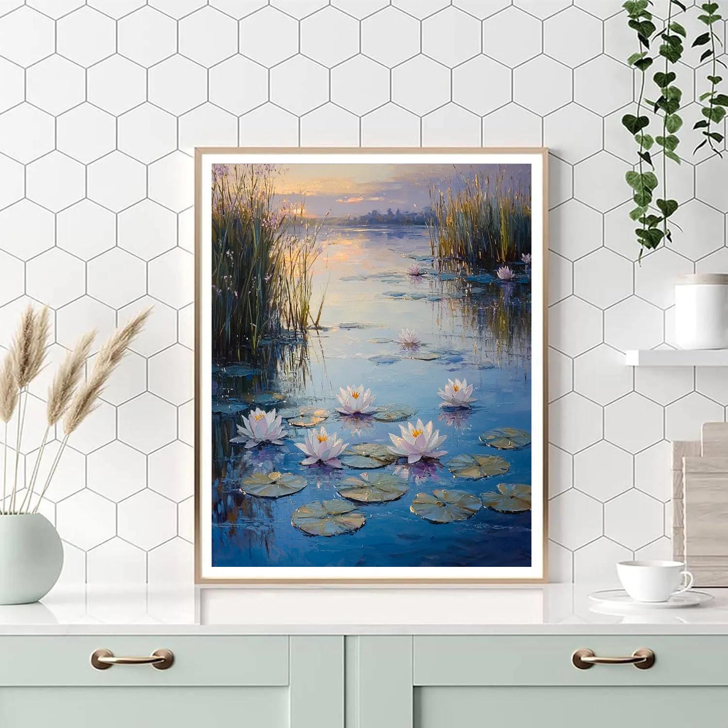 Claude Monet Inspired Waterlily Dawn Veil Number painting