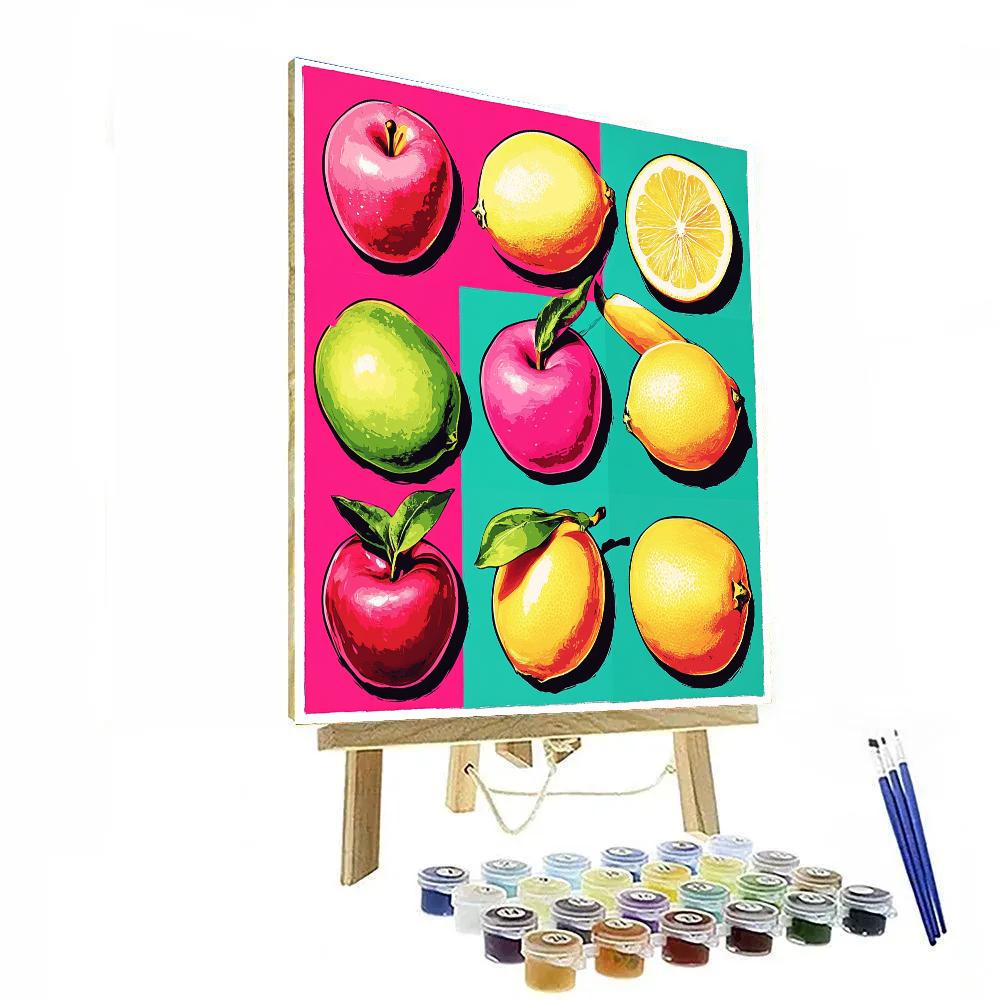 Warhol Inspired Pop Fruits DIY paint by numbers