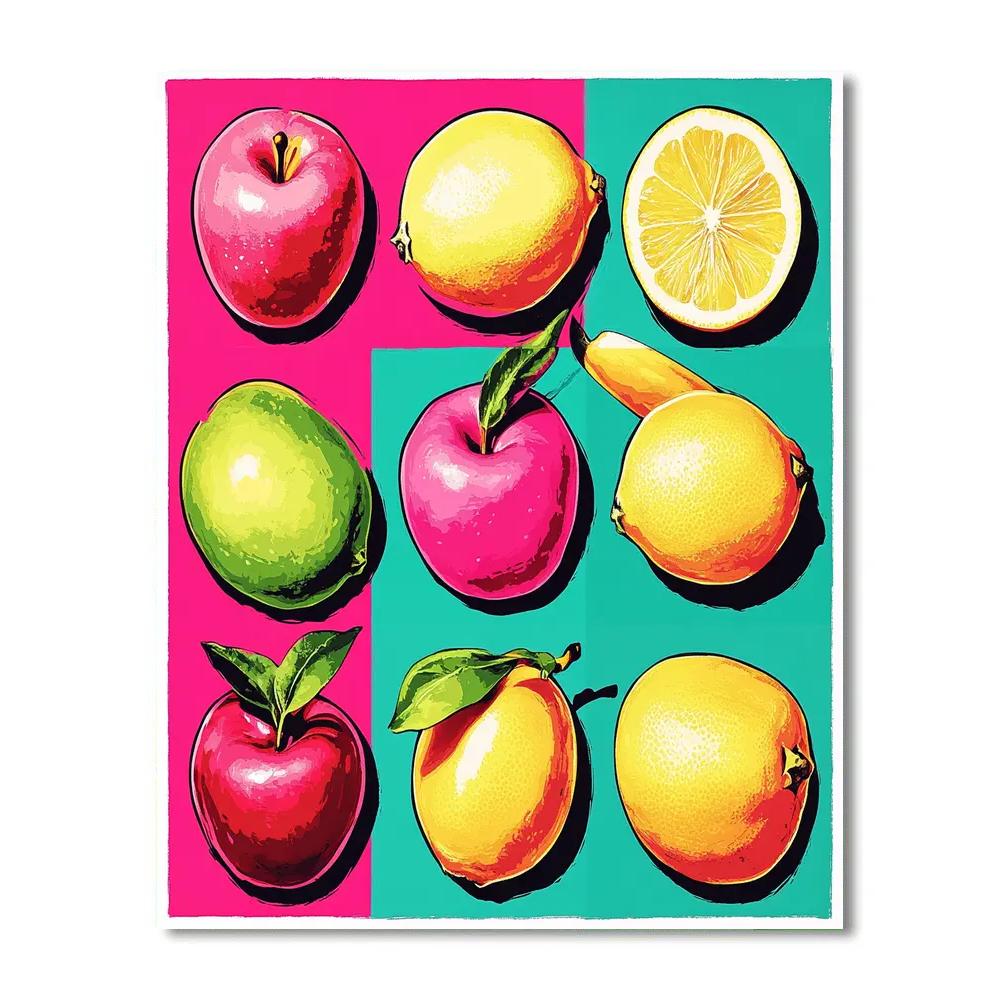 Warhol Inspired Pop Fruits DIY paint by numbers
