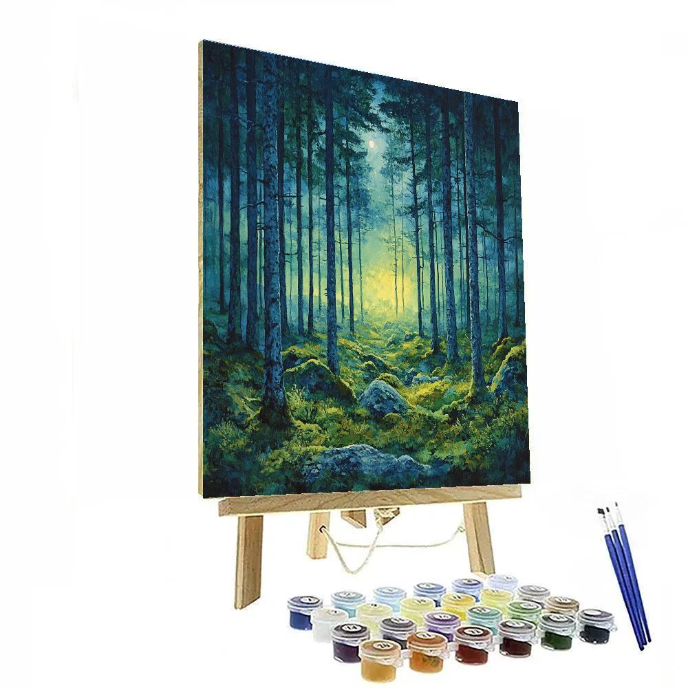 Edvard Munch Inspired Trembling Pine Forest DIY paint by numbers