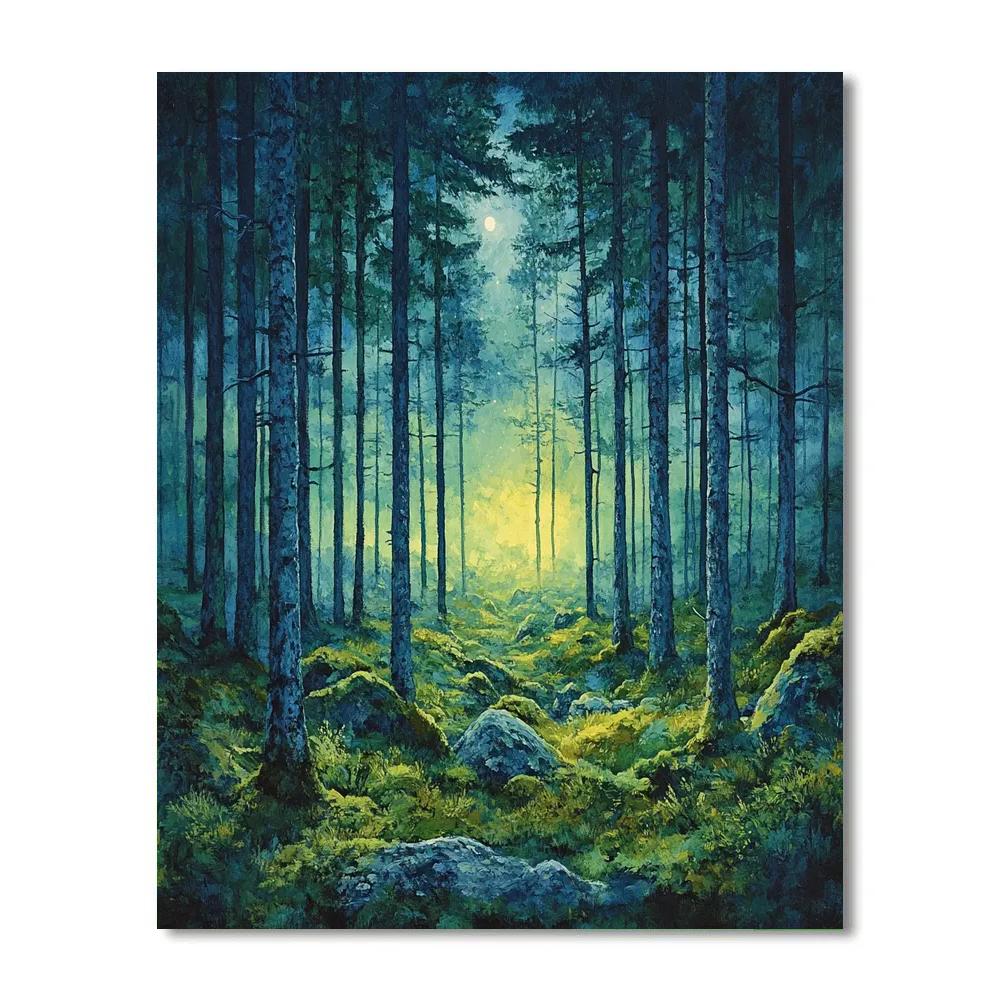 Edvard Munch Inspired Trembling Pine Forest DIY paint by numbers