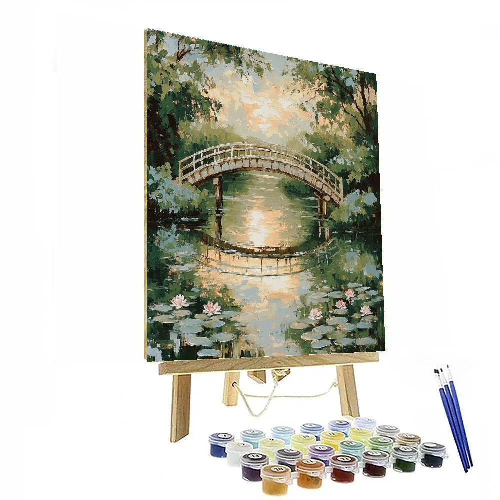 Claude Monet Inspired Giverny Bridge In Evening Haze paint by numbers