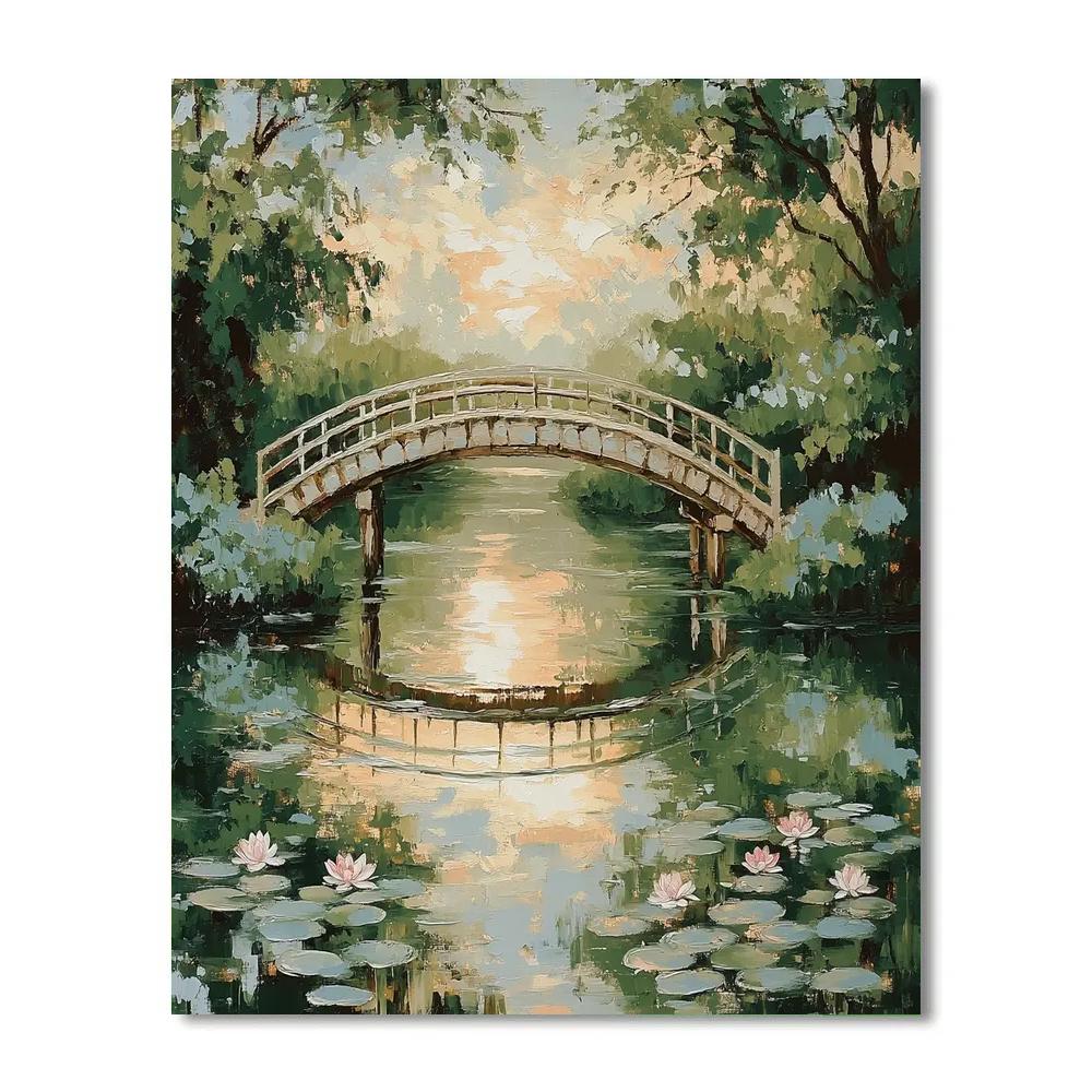 Claude Monet Inspired Giverny Bridge In Evening Haze paint by numbers