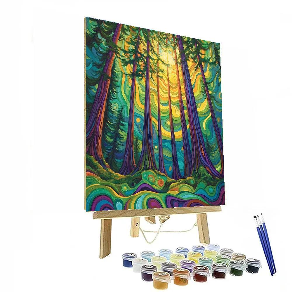 Emily Carr Inspired Cathedral Cedar Canopy Numbered painting kits