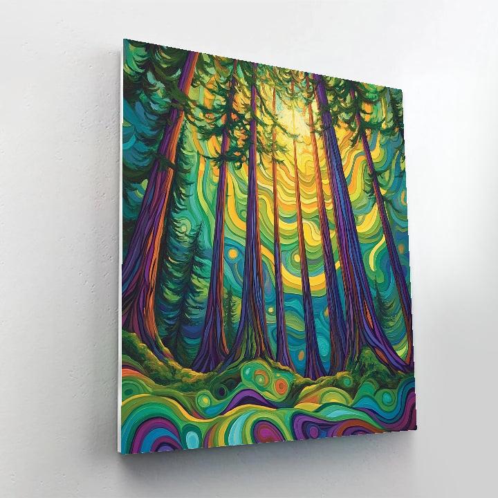 Emily Carr Inspired Cathedral Cedar Canopy Numbered painting kits