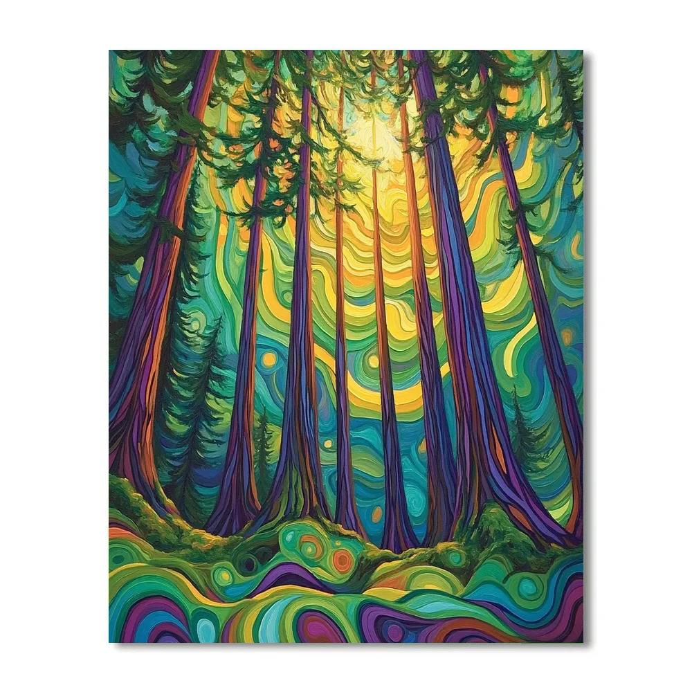 Emily Carr Inspired Cathedral Cedar Canopy Numbered painting kits