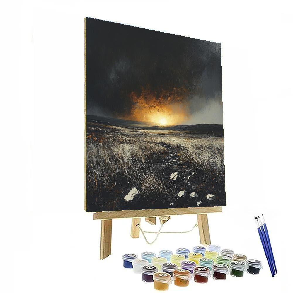 Francisco Goya Inspired Bleak Moor Beneath Burning Halo DIY paint by numbers