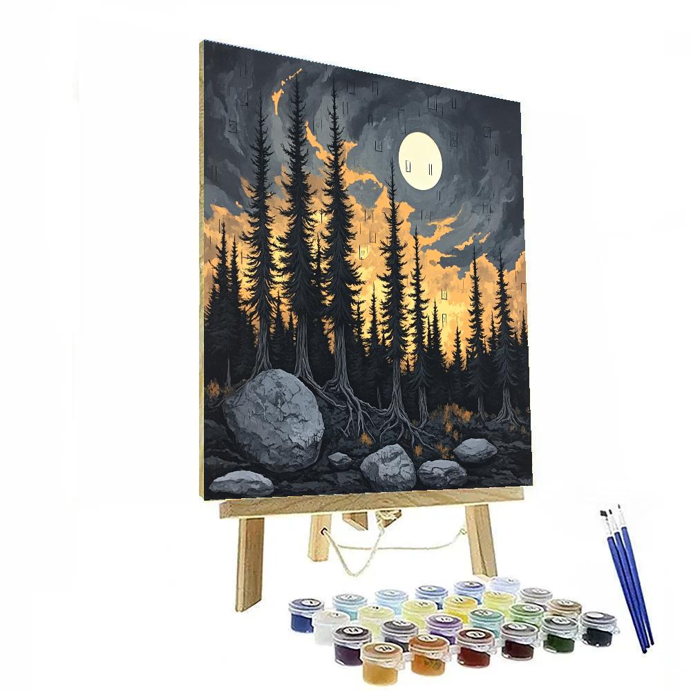 Francisco Goya Inspired Moonlit Sentinel Of Twisted Pines Number painting