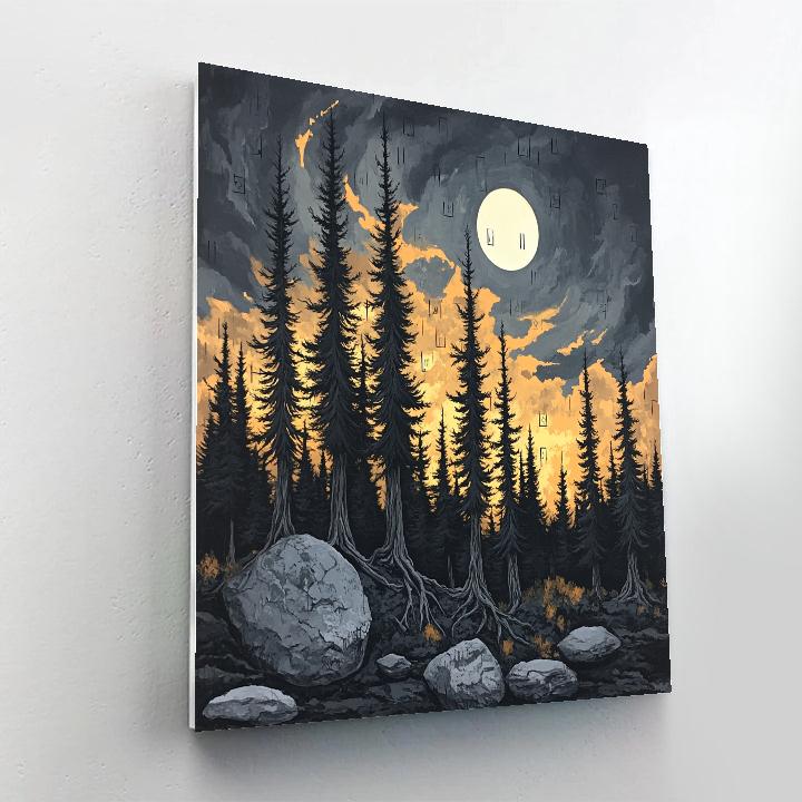 Francisco Goya Inspired Moonlit Sentinel Of Twisted Pines Number painting