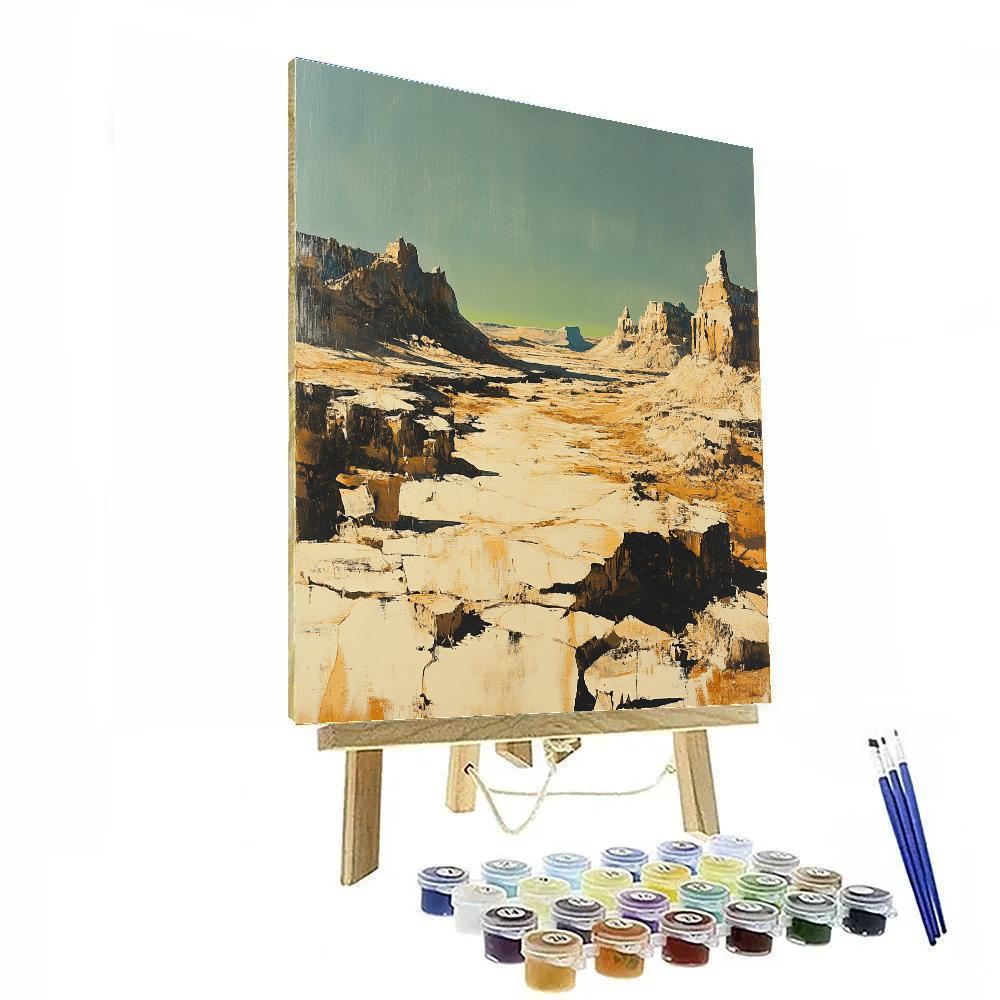 Francisco Goya Inspired Eclipsed Horizon Over Cracked Badlands Paint by numbers kits