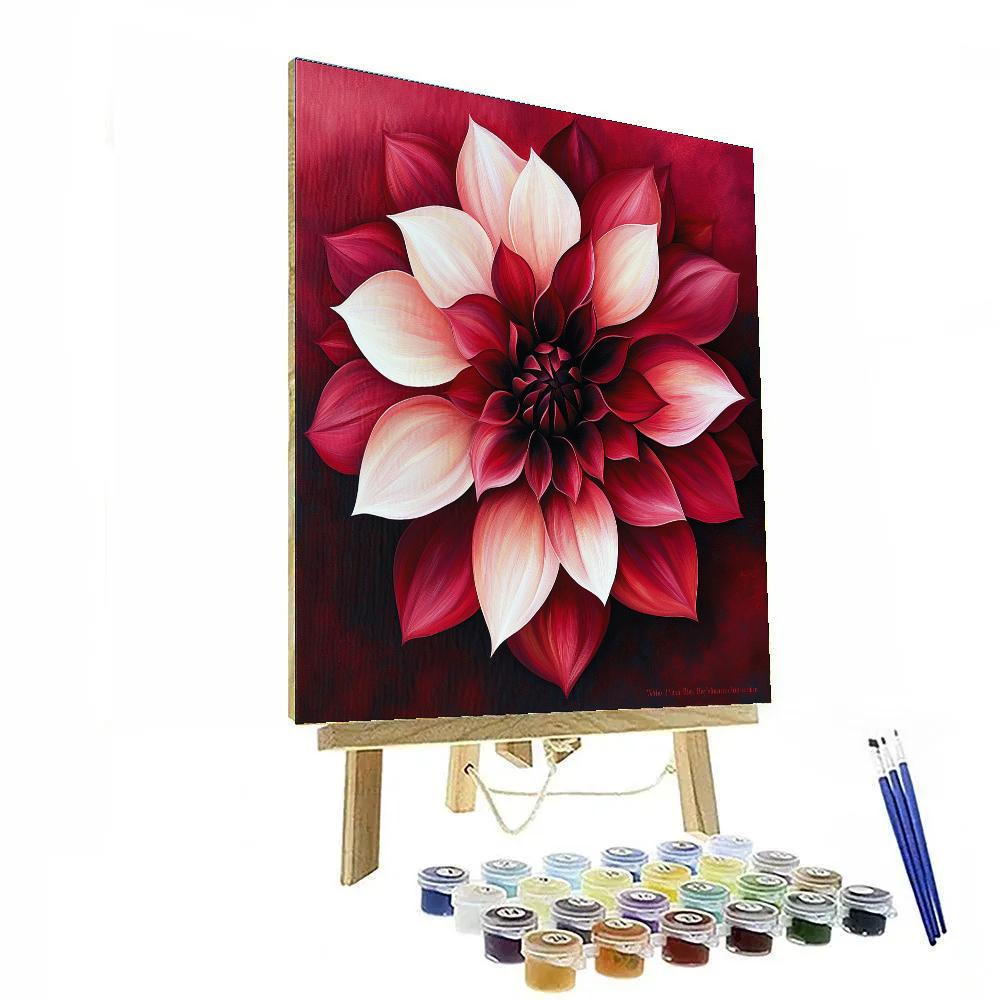 Georgia O’Keeffe Inspired Crimson Petal Immersion paint by numbers