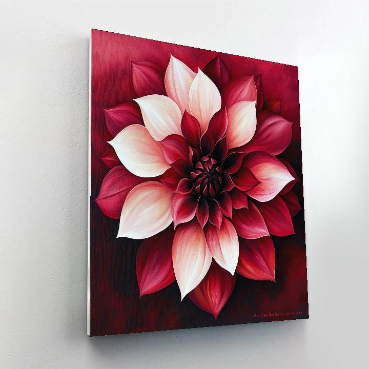 Georgia O’Keeffe Inspired Crimson Petal Immersion paint by numbers