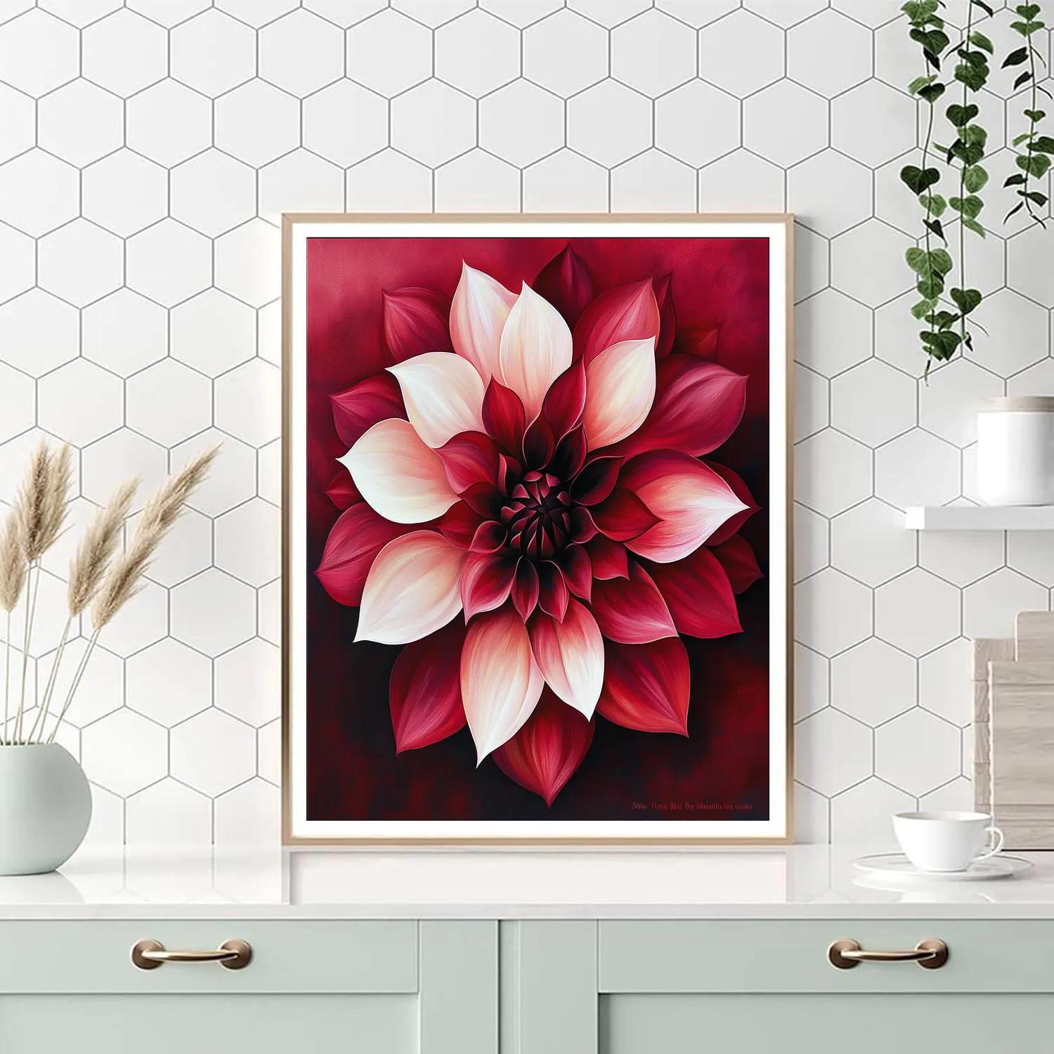 Georgia O’Keeffe Inspired Crimson Petal Immersion paint by numbers