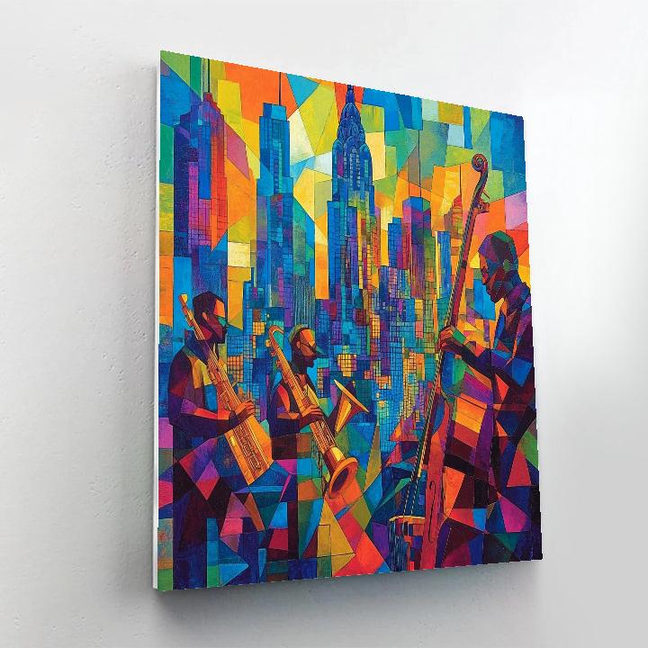 Picasso Inspired Musical Cityscape Paint by numbers art