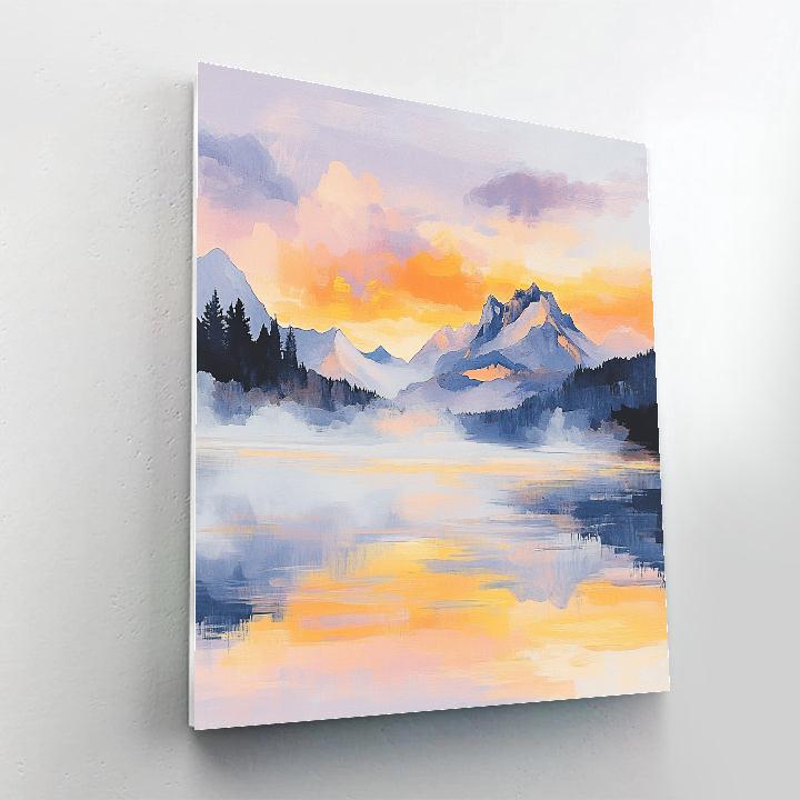 Frederick Varley Inspired Luminous Dawn Over Misty Lake Paint by numbers art