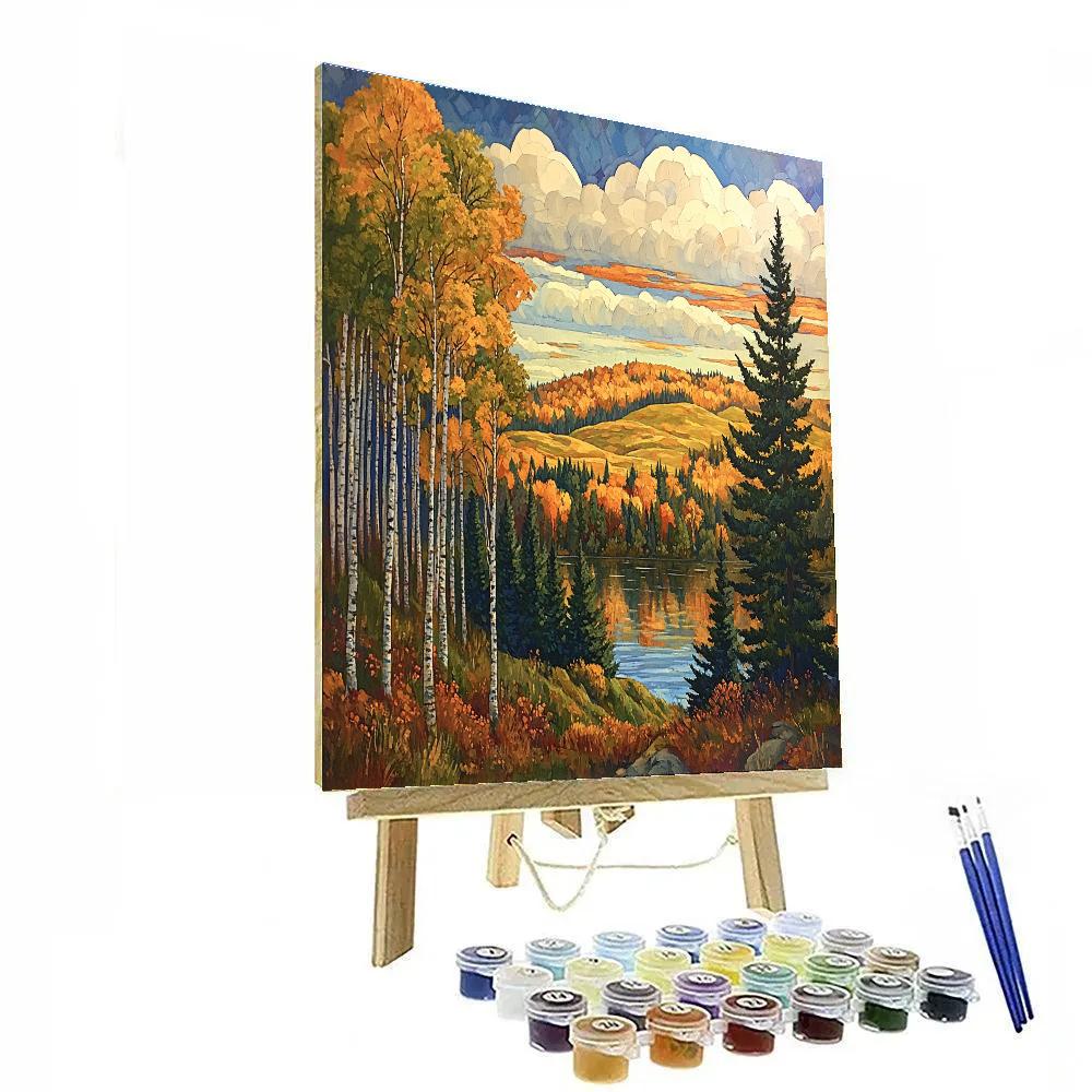 J. E. H. MacDonald Inspired Algoma Autumn Chorus paint by color