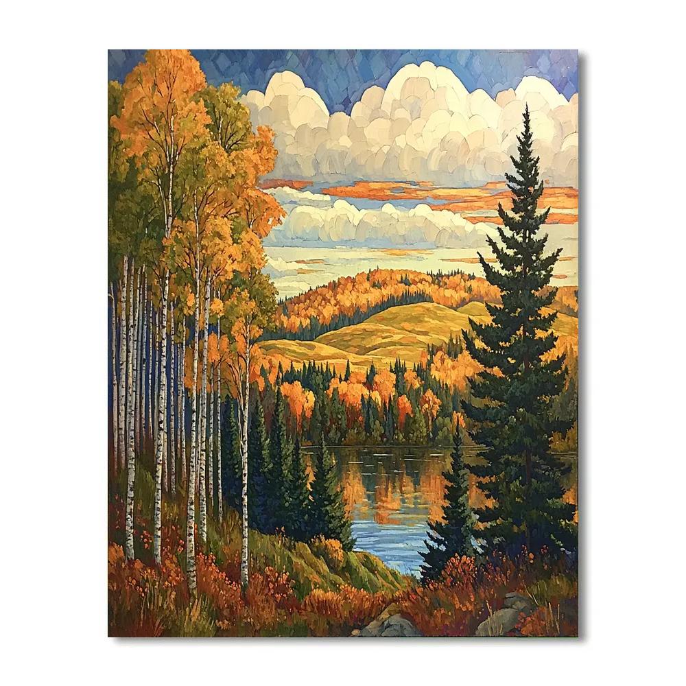 J. E. H. MacDonald Inspired Algoma Autumn Chorus paint by color