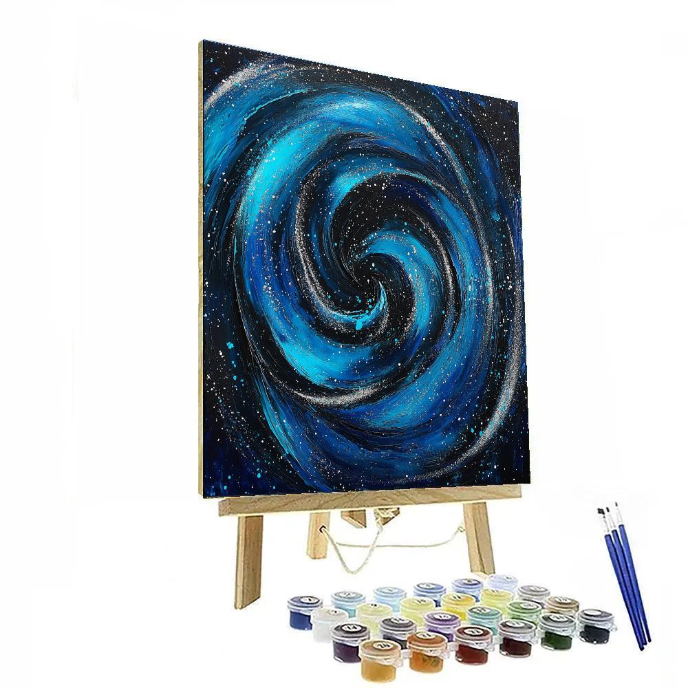 Jackson Pollock Inspired Midnight Vortex Of Dripping Hues Numbered painting kits