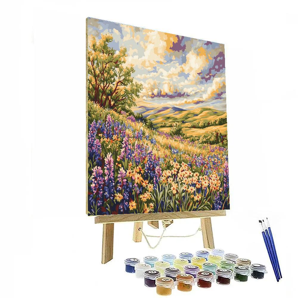 J. E. H. MacDonald Inspired Meadow Of Wildflower Rhythms DIY paint by numbers