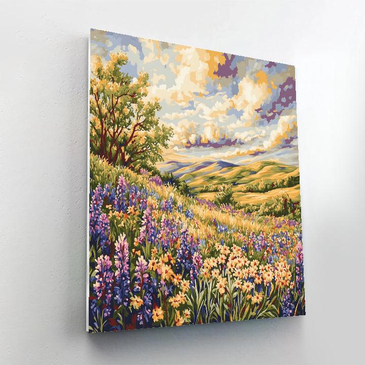 J. E. H. MacDonald Inspired Meadow Of Wildflower Rhythms DIY paint by numbers