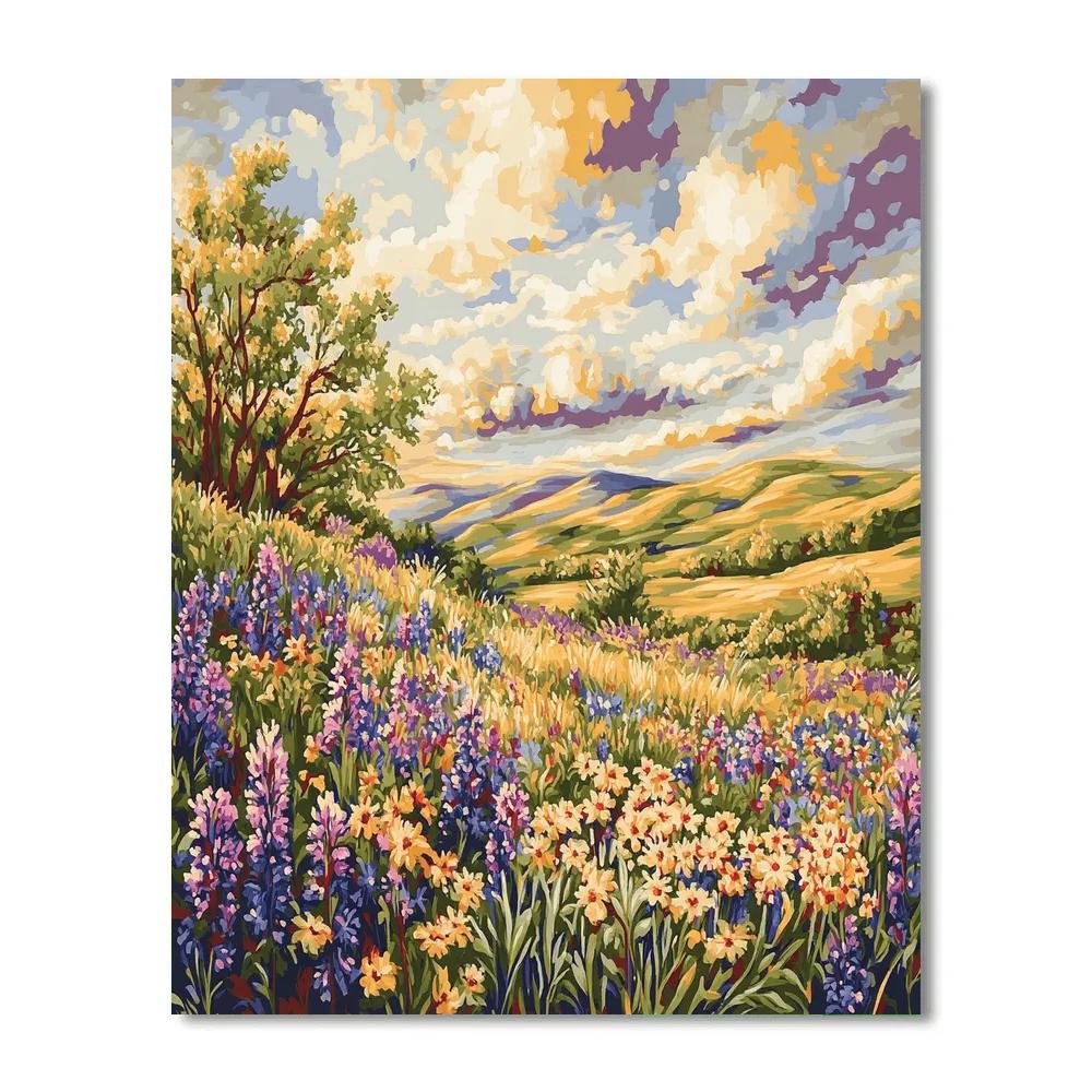J. E. H. MacDonald Inspired Meadow Of Wildflower Rhythms DIY paint by numbers
