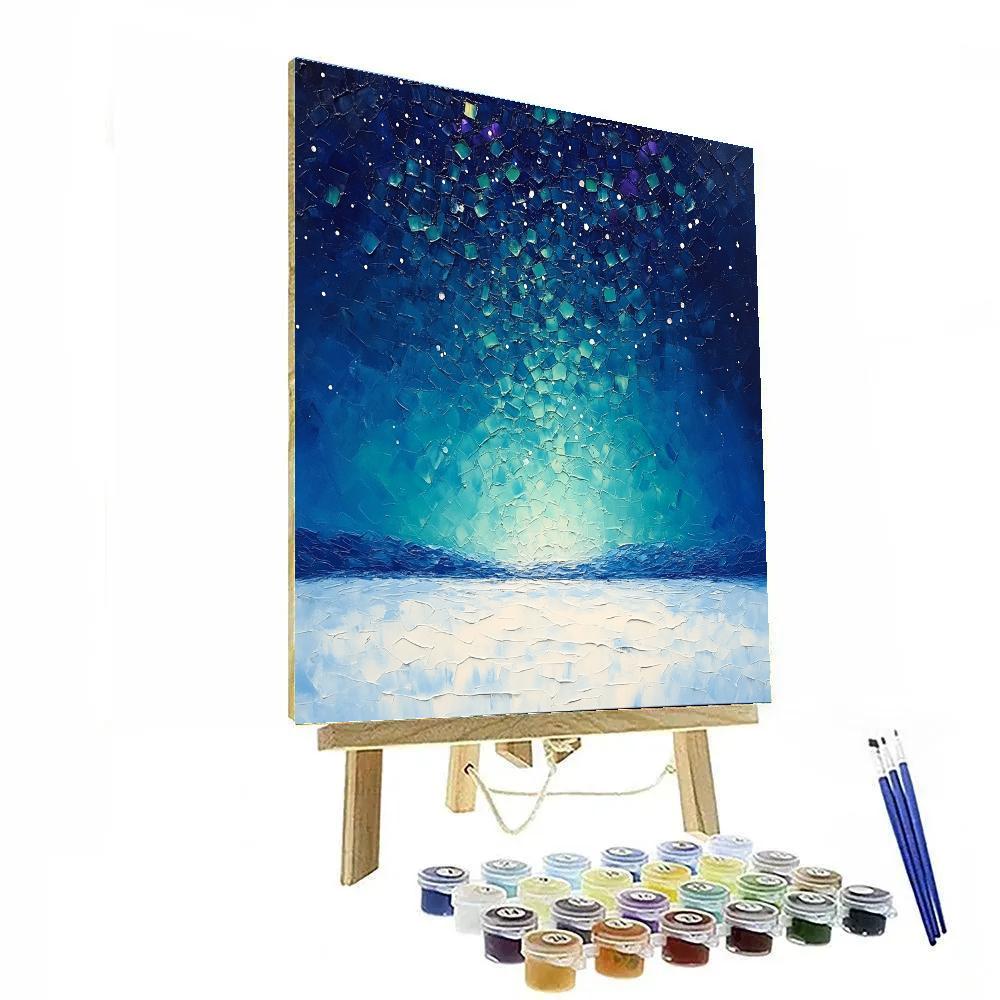 Jean-Paul Riopelle Inspired Auroral Mosaic Sky painting number kit