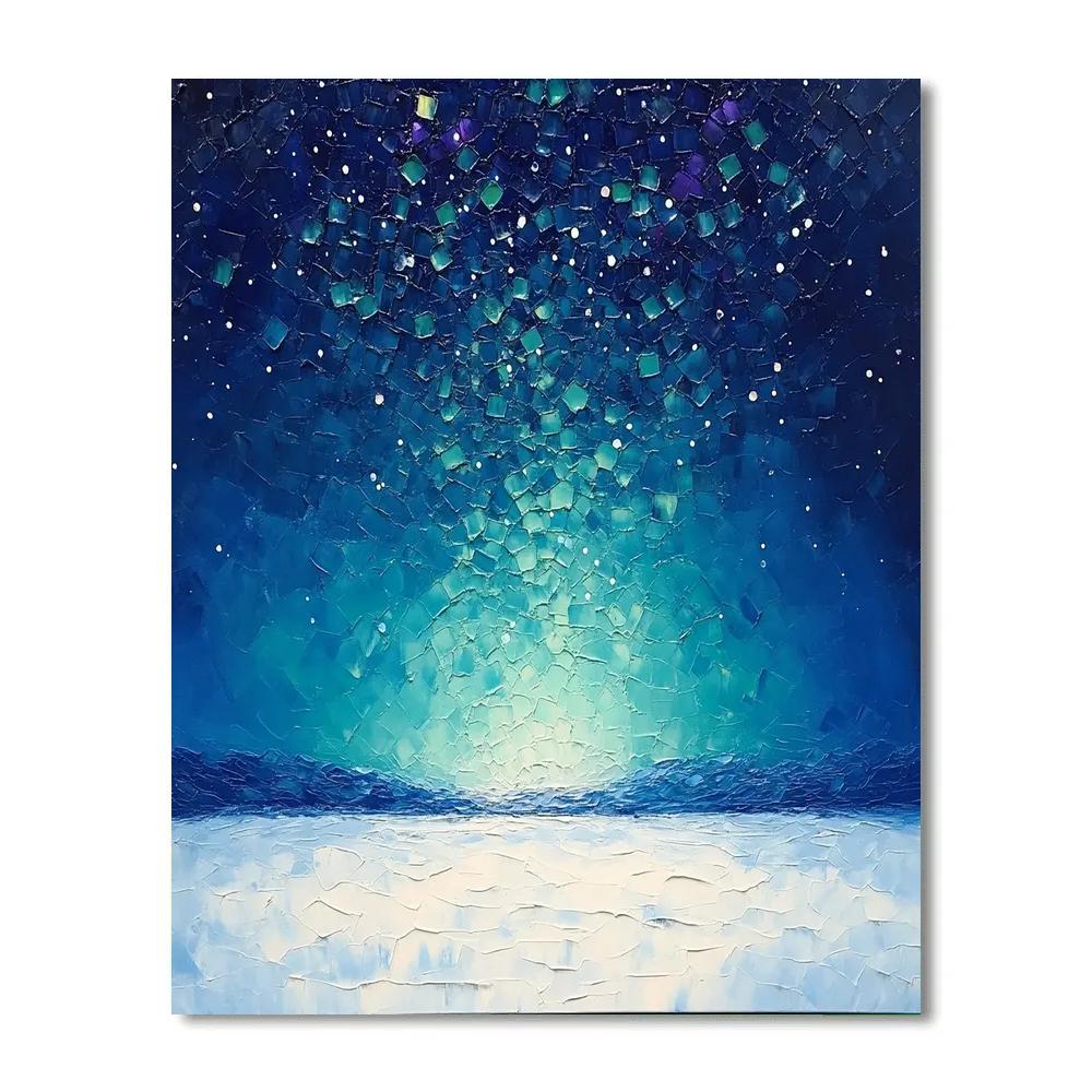 Jean-Paul Riopelle Inspired Auroral Mosaic Sky painting number kit