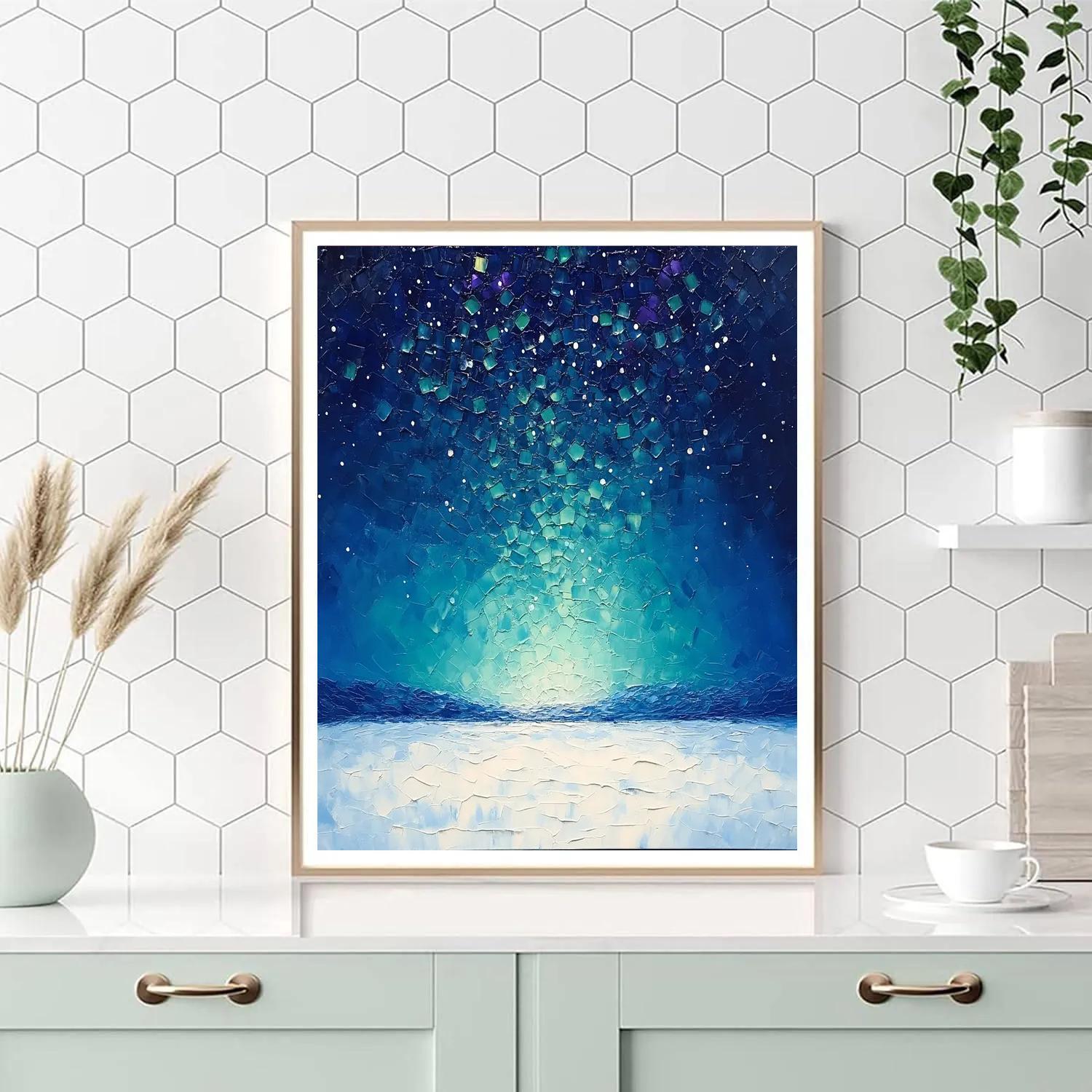 Jean-Paul Riopelle Inspired Auroral Mosaic Sky painting number kit