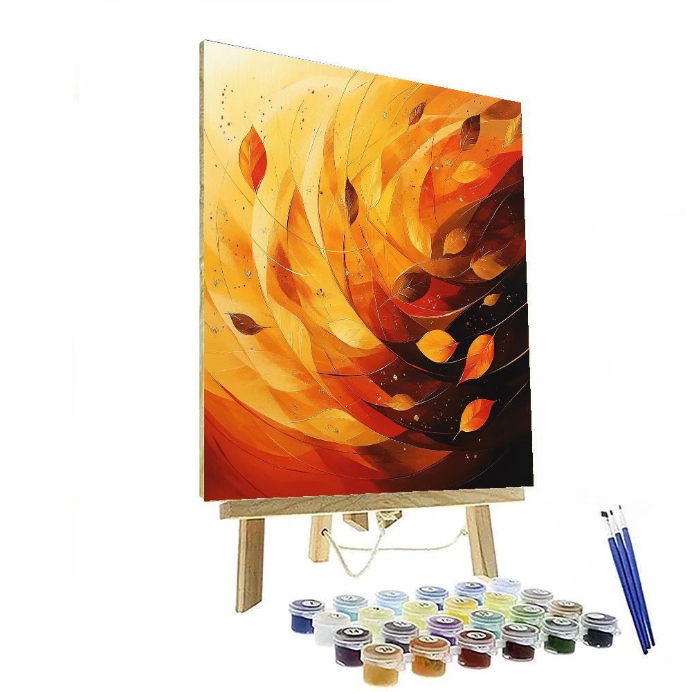 Jackson Pollock Inspired Golden Autumn Rhythm In Drip And Loop paint by color