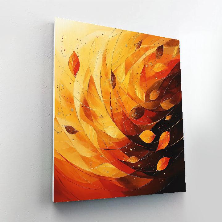 Jackson Pollock Inspired Golden Autumn Rhythm In Drip And Loop paint by color