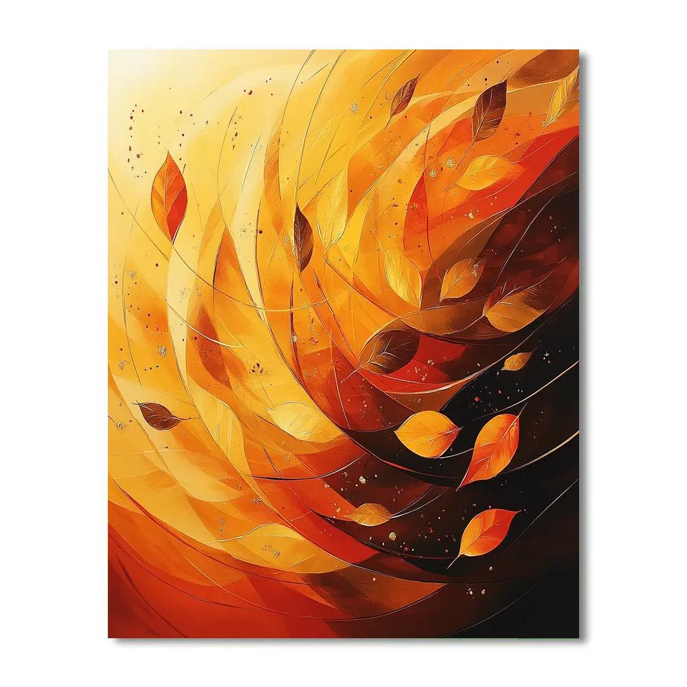 Jackson Pollock Inspired Golden Autumn Rhythm In Drip And Loop paint by color