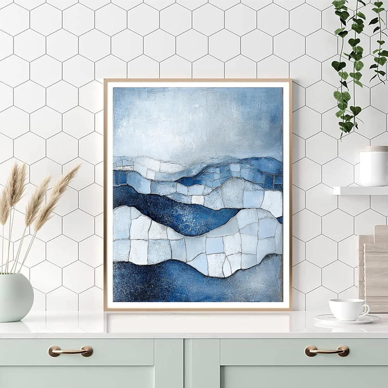 Jean-Paul Riopelle Inspired Glacial River Tessellation Number painting