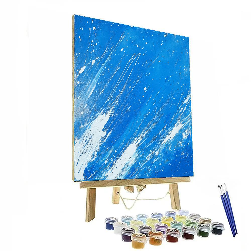 Jackson Pollock Inspired Electric Blue Storm Field Of Motion Painting by numbers kit