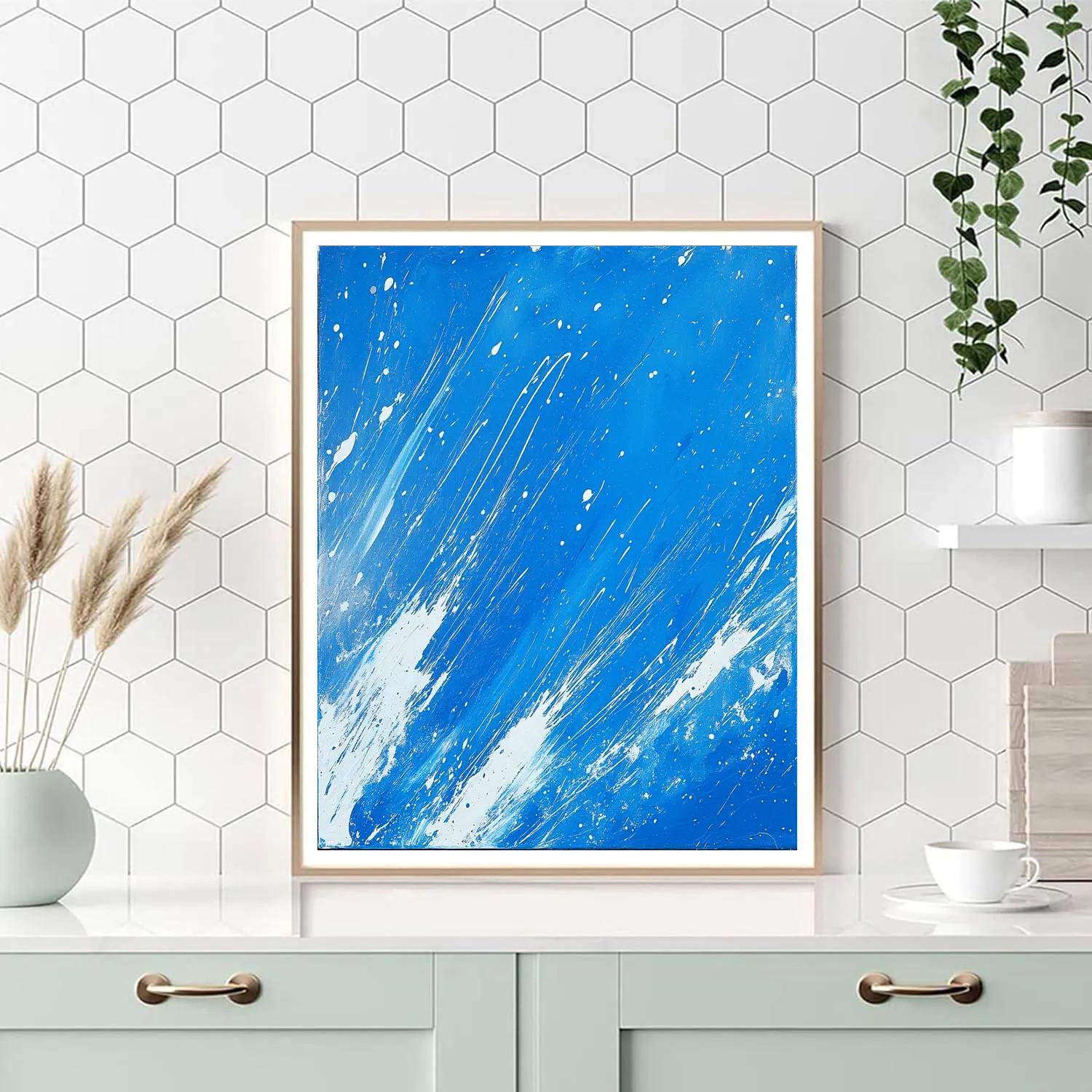 Jackson Pollock Inspired Electric Blue Storm Field Of Motion Painting by numbers kit