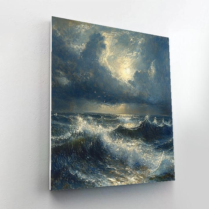 Turner Inspired Tempestuous Sea Number painting