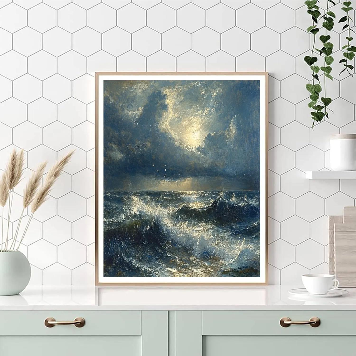 Turner Inspired Tempestuous Sea Number painting