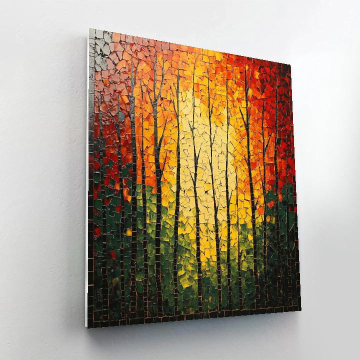 Jean-Paul Riopelle Inspired Ember Forest Mosaic Paint by numbers art